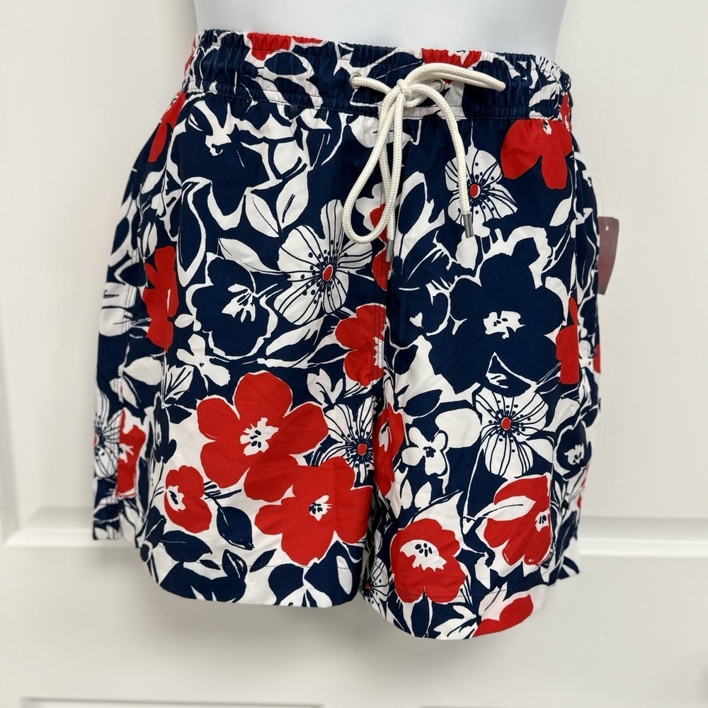 NWT Brooks Brothers Mens XL Hibiscus Floral Swim Trunks Swimsuit Shorts Pool